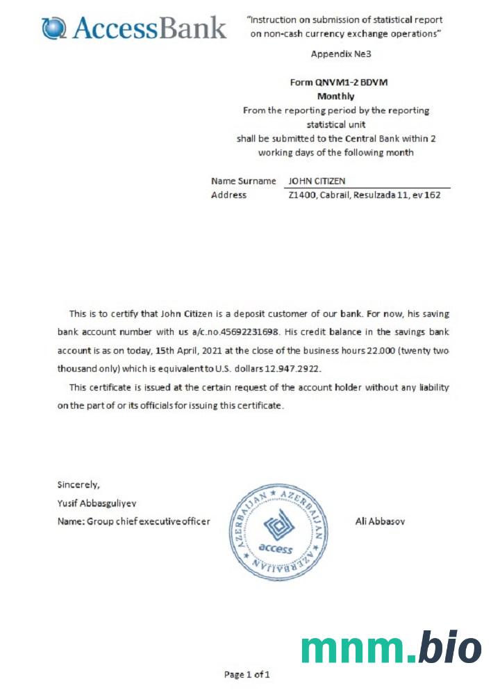 Przykład odniesienia dostępu do Azerbejdżanu w formatach Word i PDF